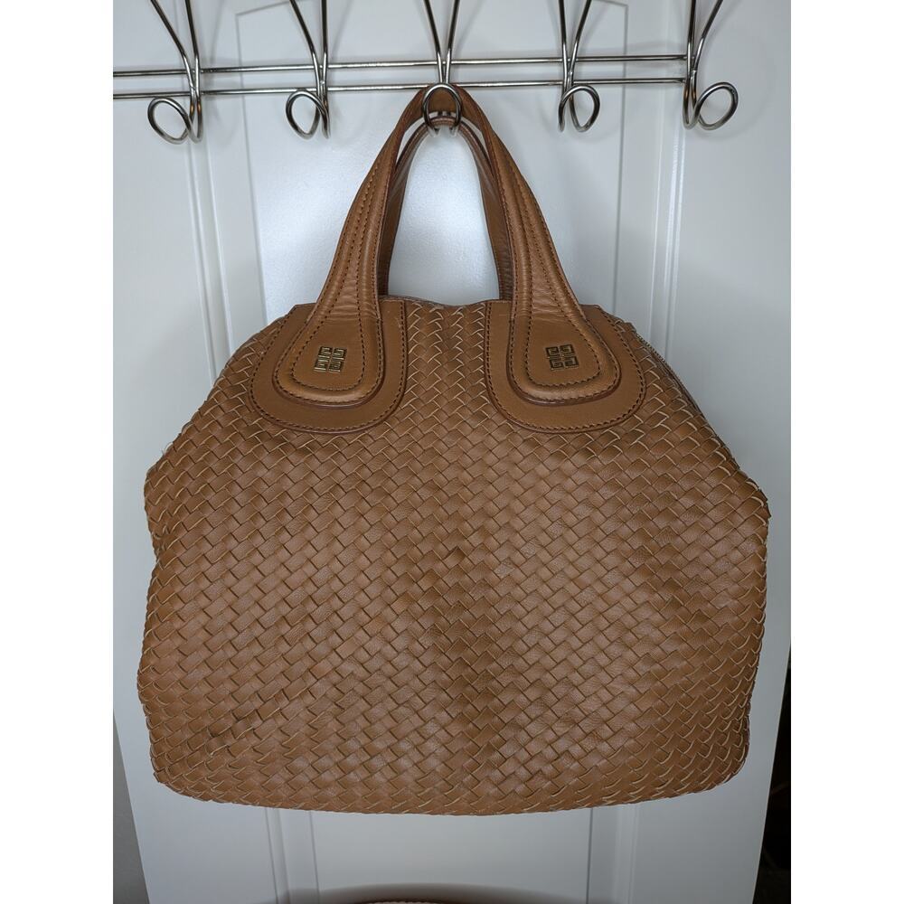 Givenchy Nightingale Braided Leather Handbag Brown Woven Authentic Bag - Picture 11 of 11